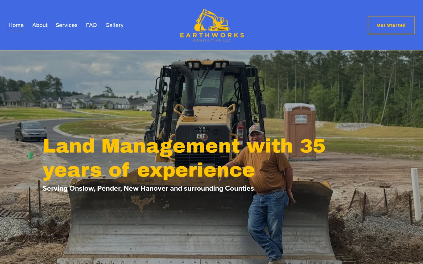 Homepage of the Earthworks Consulting website