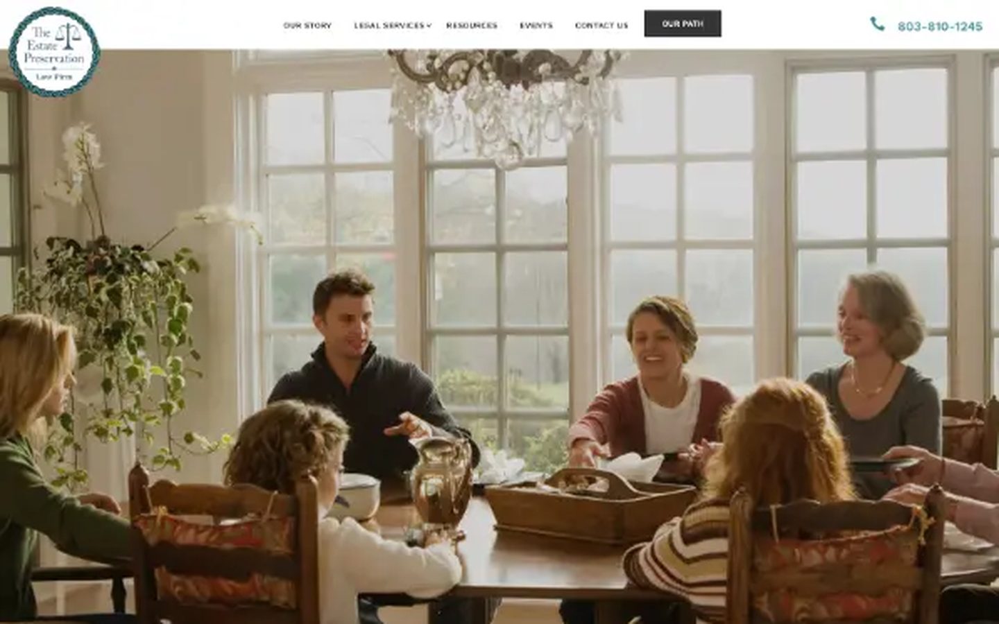 Homepage of the The Estate Preservation Law Firm website