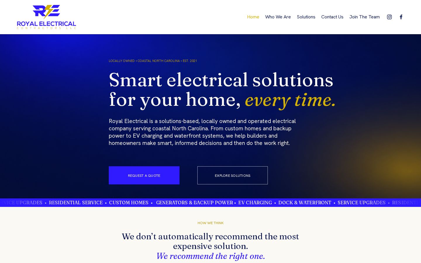 Royal Electrical Contractors website by Harbor