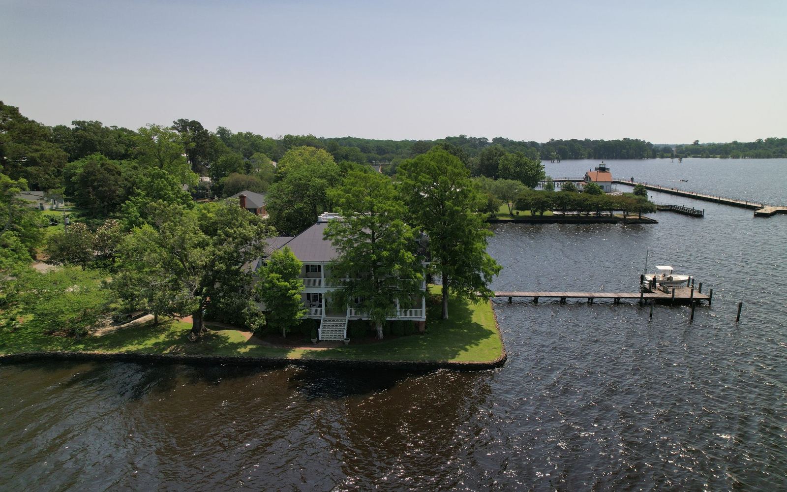 Representative aerial view of a coastal North Carolina waterfront