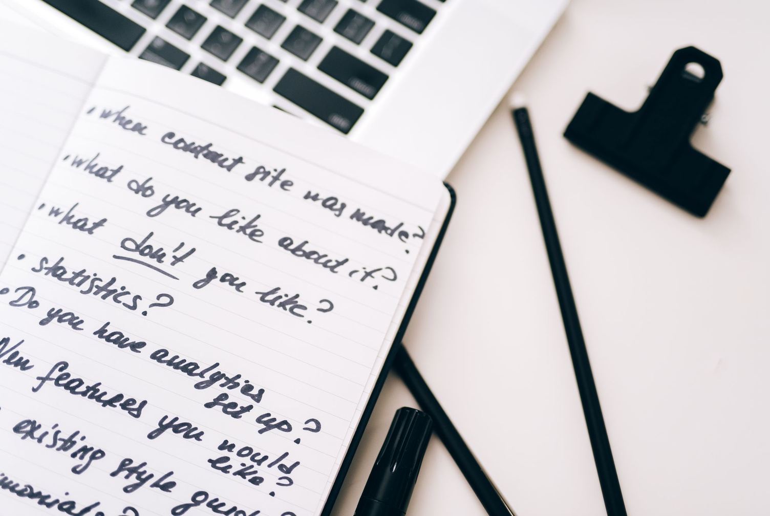 A planning notebook with a flow diagram